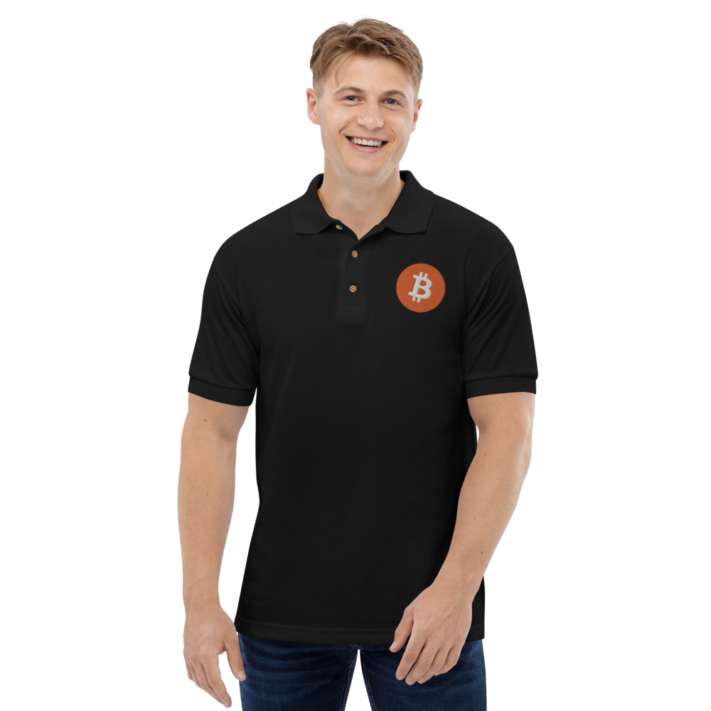Bitcoin Embroidered Polo Shirt