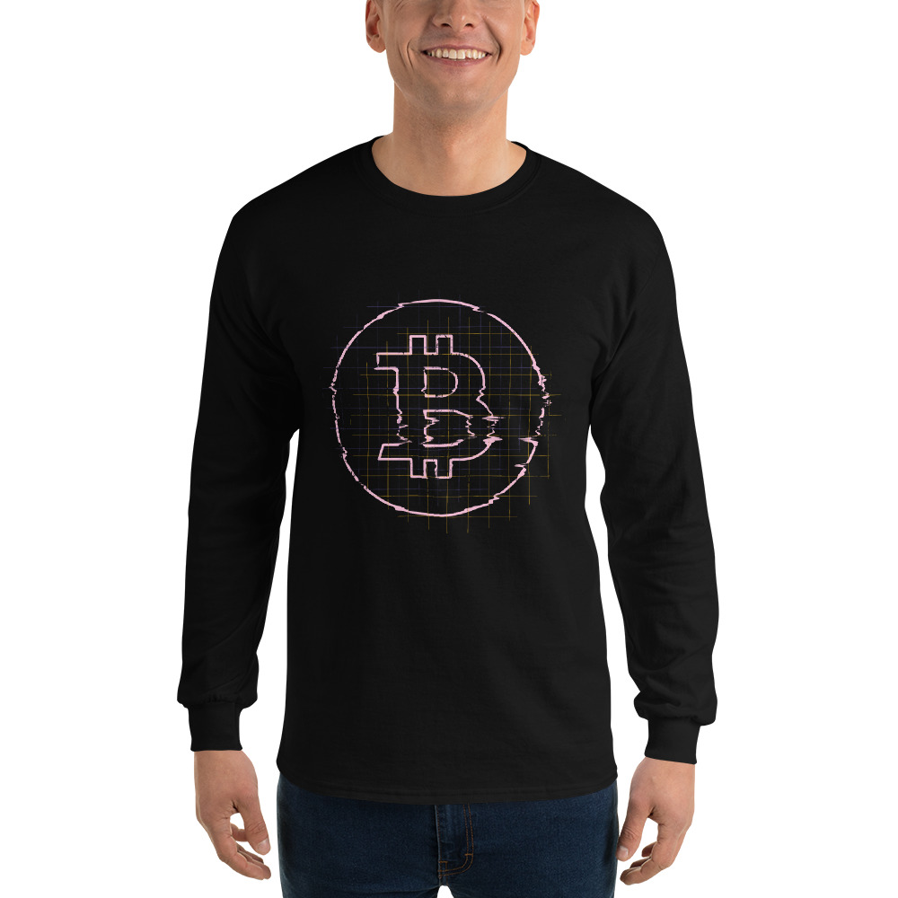 Glitch Bitcoin Men’s Long Sleeve Shirt