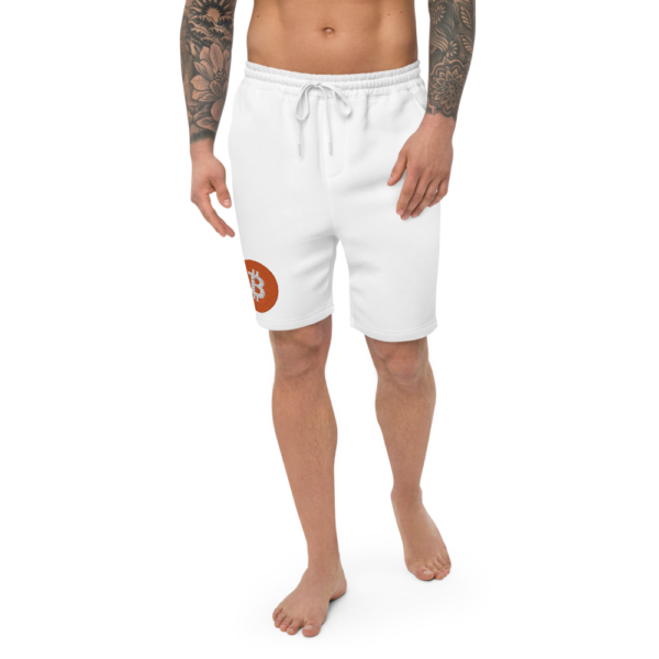 mens fleece shorts white front 60cbd40640805