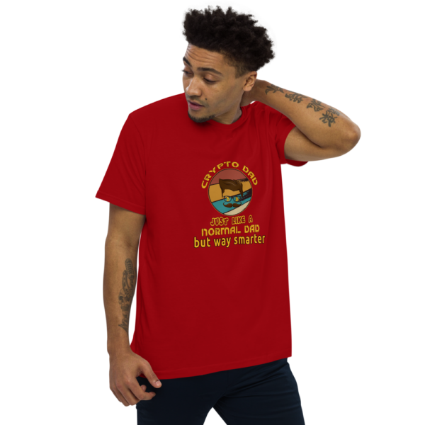 mens fitted straight cut t shirt red front 2 6105b3f4e4010