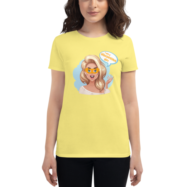 womens fashion fit t shirt spring yellow front 6133c49c33361