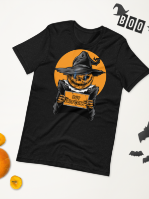Pumpkin with Buy Bitcoin Advice - Short-Sleeve Unisex T-Shirt