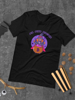 Pumpkin Witch Mines Bitcoin - Short-Sleeve Unisex T-Shirt