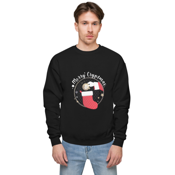 unisex fleece sweatshirt black front 619410e541f82