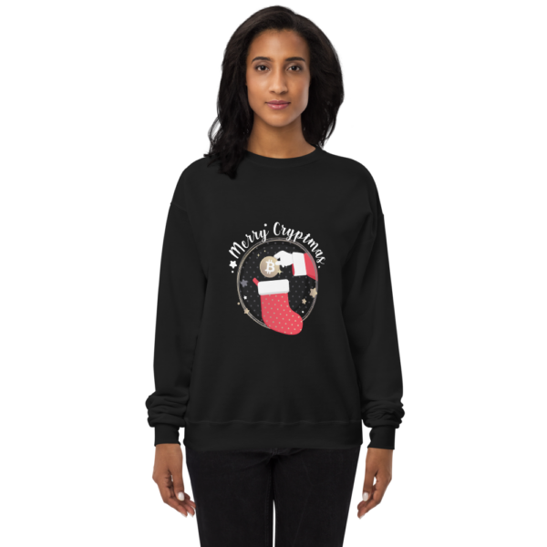 unisex fleece sweatshirt black front 619410e5421a8