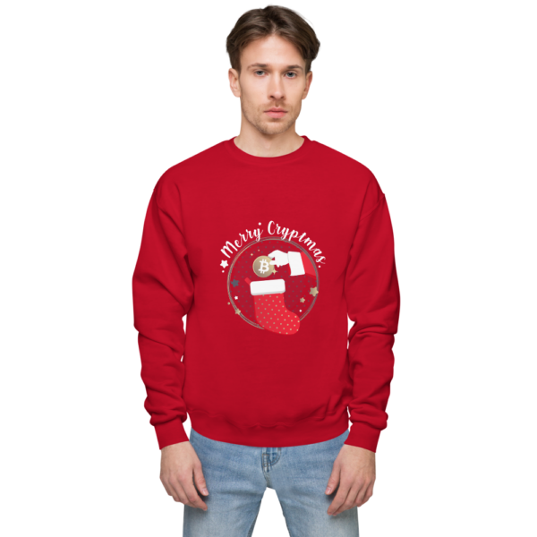 unisex fleece sweatshirt deep red front 619410e54229b