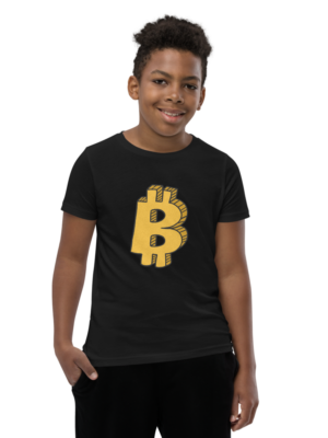 Hand Drawn Bitcoin Doodle - Youth Short Sleeve T-Shirt