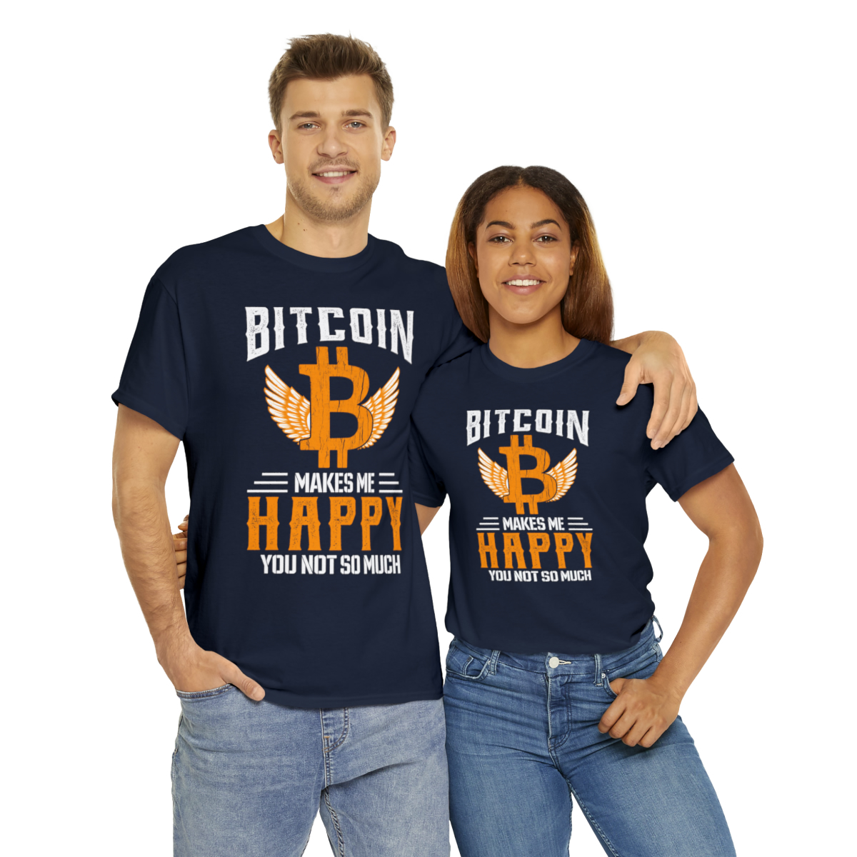 Bitcoin Makes Me Happy – Unisex Heavy Cotton Tee