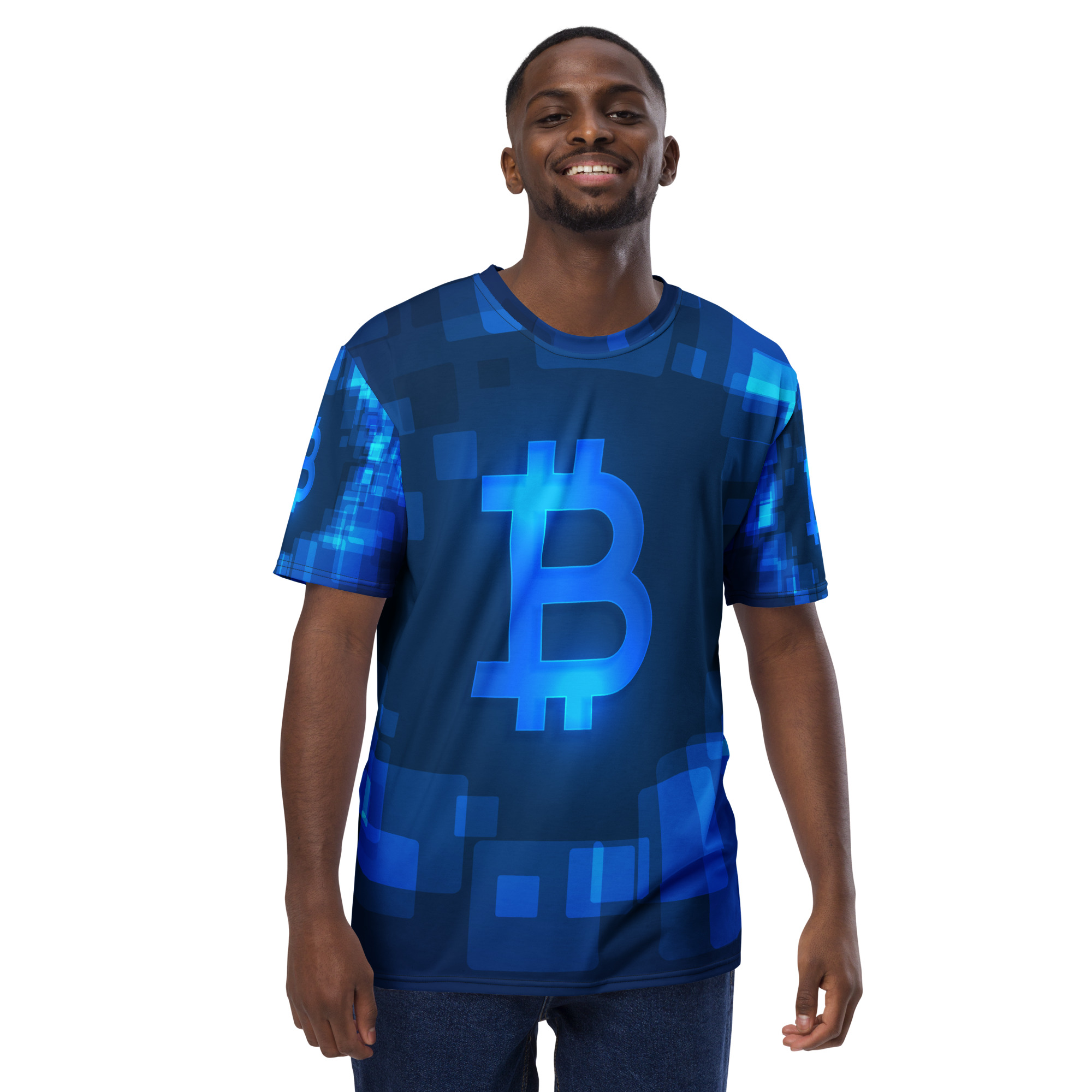 Bitcoin Futuristic Background – Men’s t-shirt