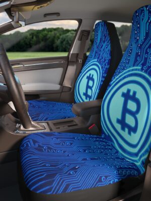 Blue Bitcoin Car Seat Covers