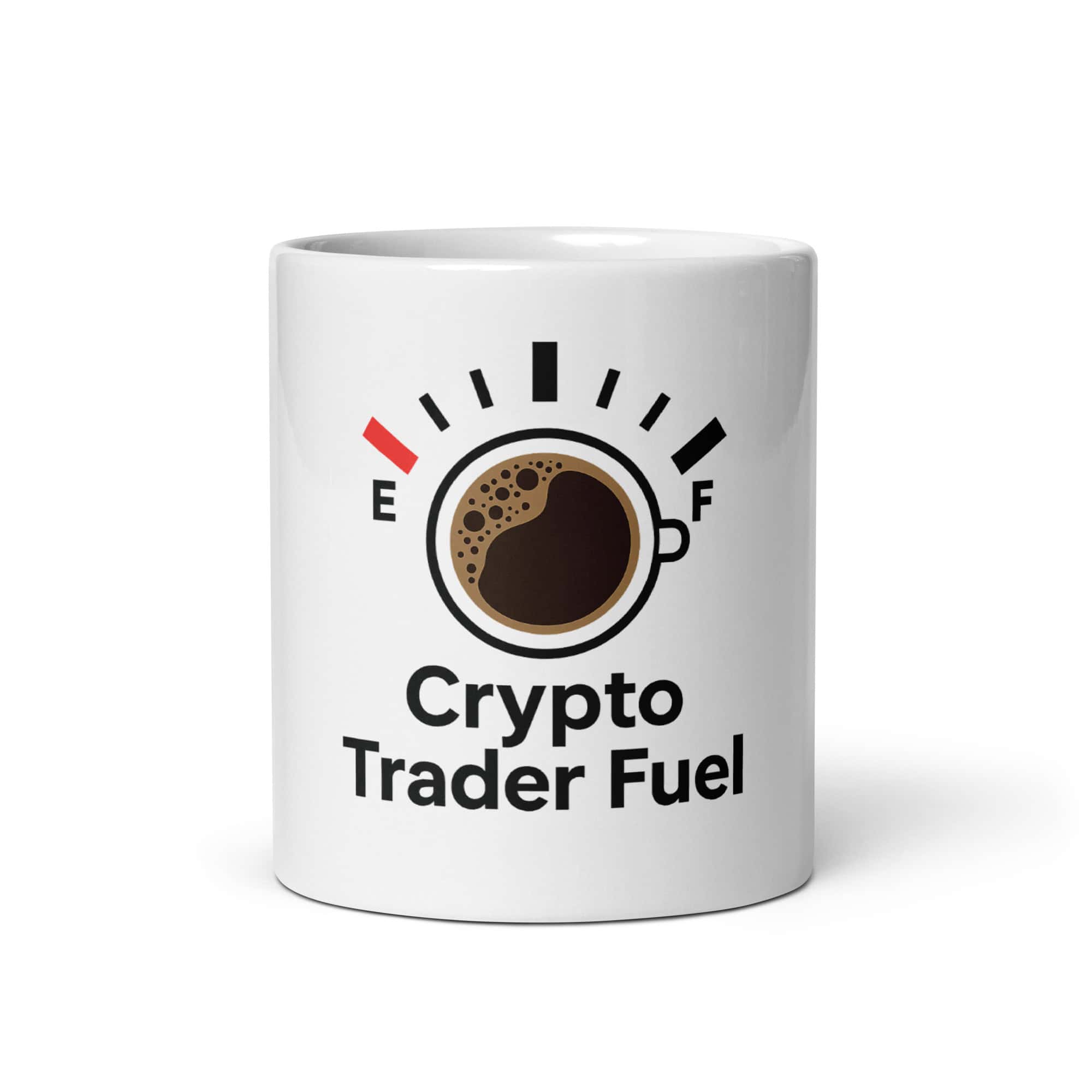 Crypto Trader Fuel – White glossy mug